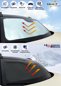 GalaxyAutoShield Custom Fit Reflective Windshield Sun Shade Compatible with 2018 2019 2020 2021 GMC Terrain SUV, Window Sunshade Accessories UV Reflector Privacy Protection (Made in USA)