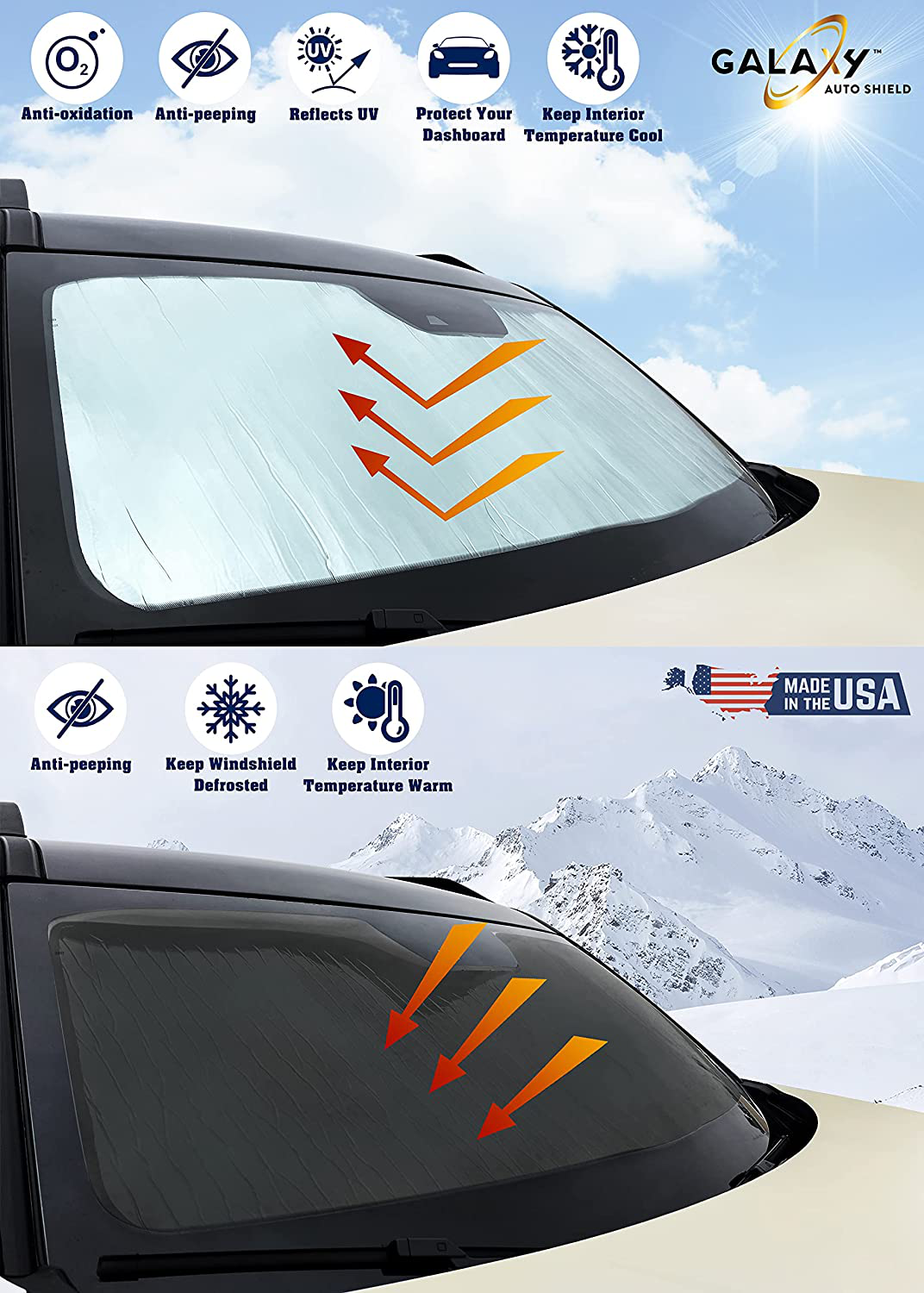 Windshield Sun Shade for 2020-2022 Chrysler Voyager Minivan