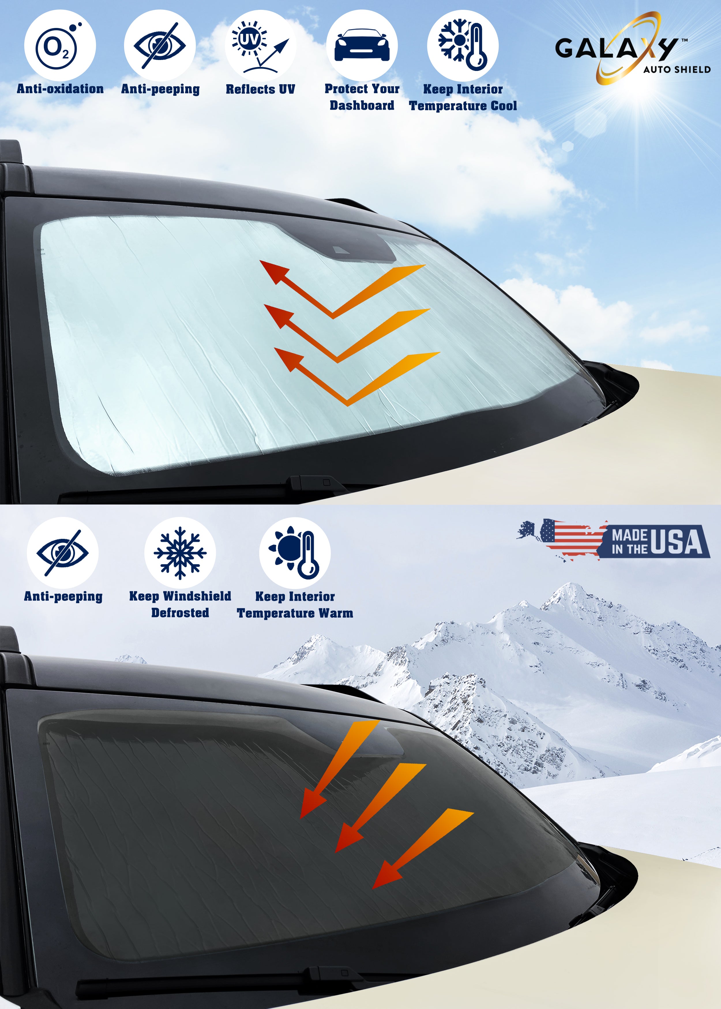 Windshield Sun Shade for 2019-2023 Ford Ranger Pickup Truck